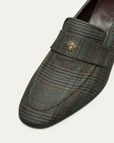 Bougeotte Plaid Wool Block-Heel Loafers | Thumbnail 3 Bougeotte Plaid Wool Block-Heel Loafers | Thumbnail 3