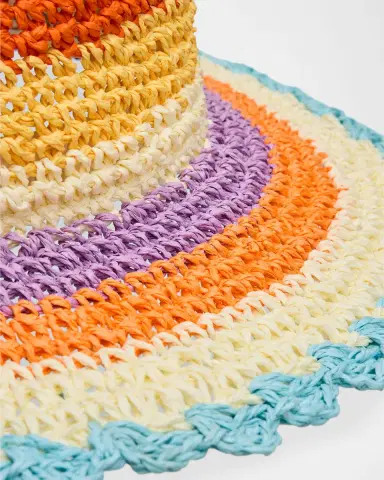 Molo Girl 's Scalloped Straw Hat | Thumbnail 2