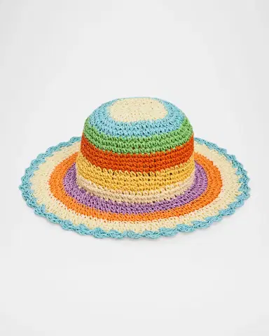 Molo Girl 's Scalloped Straw Hat | Thumbnail 3