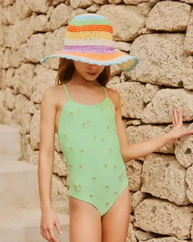 Molo Girl 's Scalloped Straw Hat | Thumbnail 4