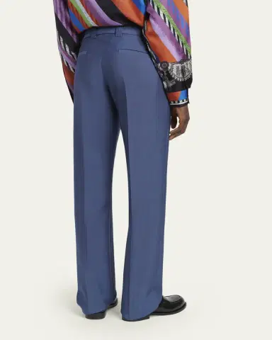 Versace Men's Wool Pleated Trousers | Thumbnail 3