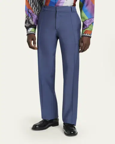 Versace Men's Wool Pleated Trousers | Thumbnail 4