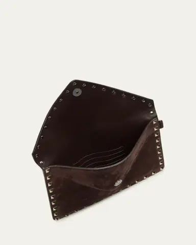 Valentino Garavani Rockstud Suede Wristlet Pouch Bag | Thumbnail 4 Valentino Garavani Rockstud Suede Wristlet Pouch Bag | Thumbnail 4