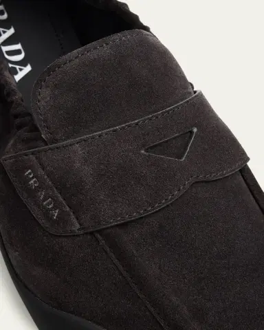 Prada Men's Speedrock Suede Penny Loafers | Thumbnail 3 Prada Men's Speedrock Suede Penny Loafers | Thumbnail 3
