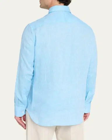 Bergdorf Goodman Men's Heathered Cotton Button-Down Shirt | Thumbnail 3