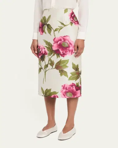 Carolina Herrera Floral Jacquard Midi Pencil Skirt | Thumbnail 4 Carolina Herrera Floral Jacquard Midi Pencil Skirt | Thumbnail 4