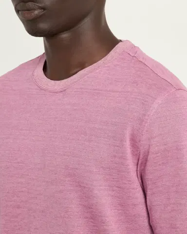 Zegna Men's Linen Crewneck T-Shirt | Thumbnail 5