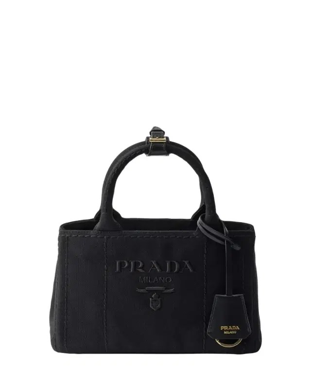 Prada Jardiniere Mini Cotton Canvas Top-Handle Bag