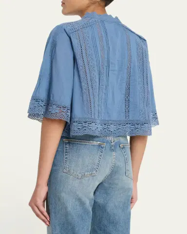 Sea Pippa Embroidered Short-Sleeve Blouse | Thumbnail 3 Sea Pippa Embroidered Short-Sleeve Blouse | Thumbnail 3
