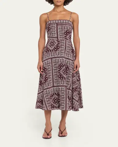 Veronica Beard Kitt Bandana-Print Midi Dress | Thumbnail 2