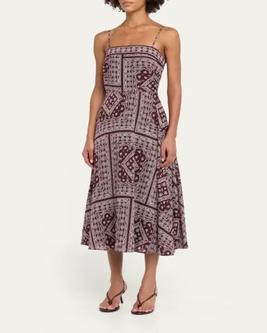 Veronica Beard Kitt Bandana-Print Midi Dress | Thumbnail 4