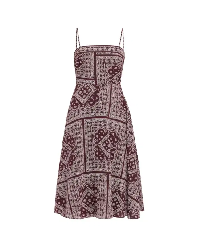 Veronica Beard Kitt Bandana-Print Midi Dress
