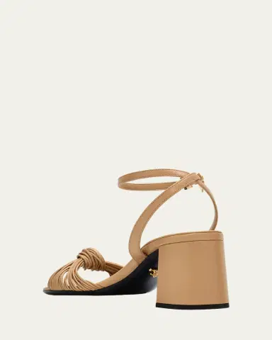 Prada 65mm Mignon Knotted Leather Sandals | Thumbnail 4 Prada 65mm Mignon Knotted Leather Sandals | Thumbnail 4