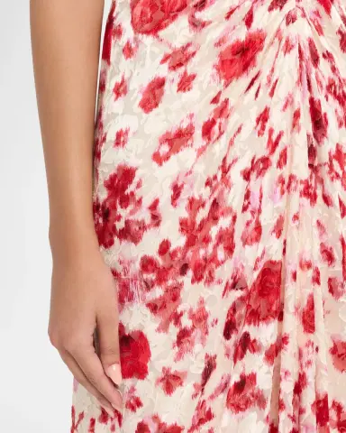 Isabel Marant Lyndsay Floral Burnout Flutter-Sleeve Midi Dress | Thumbnail 4 Isabel Marant Lyndsay Floral Burnout Flutter-Sleeve Midi Dress | Thumbnail 4