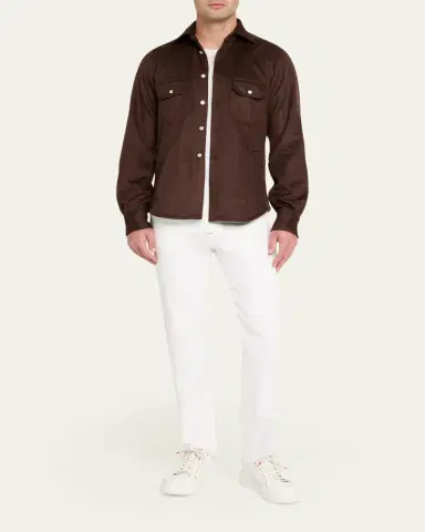 Kiton Men's Cashmere and Wool Flap-Pocket Overshirt | Thumbnail 2 Kiton Men's Cashmere and Wool Flap-Pocket Overshirt | Thumbnail 2