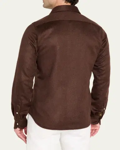 Kiton Men's Cashmere and Wool Flap-Pocket Overshirt | Thumbnail 3 Kiton Men's Cashmere and Wool Flap-Pocket Overshirt | Thumbnail 3