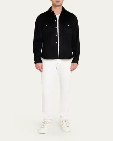 Kiton Men's Cashmere and Wool Flap-Pocket Overshirt | Thumbnail 7 Kiton Men's Cashmere and Wool Flap-Pocket Overshirt | Thumbnail 7