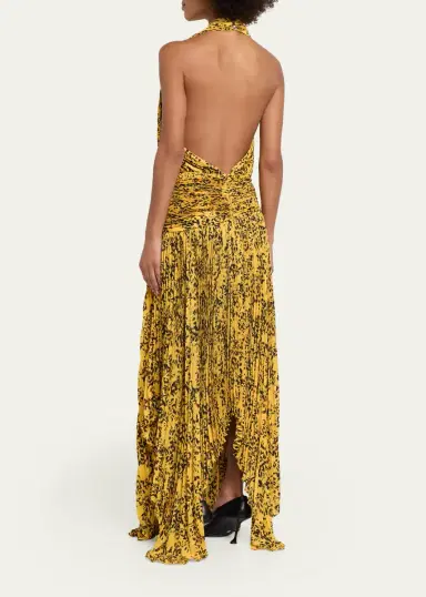 Proenza Schouler Paulina Pleated Halter Handkerchief Maxi Dress | Thumbnail 3