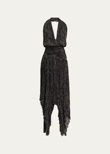 Proenza Schouler Paulina Pleated Halter Handkerchief Maxi Dress | Thumbnail 6