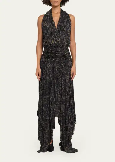 Proenza Schouler Paulina Pleated Halter Handkerchief Maxi Dress | Thumbnail 7