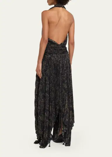 Proenza Schouler Paulina Pleated Halter Handkerchief Maxi Dress | Thumbnail 8
