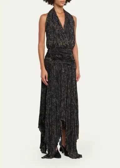 Proenza Schouler Paulina Pleated Halter Handkerchief Maxi Dress | Thumbnail 9
