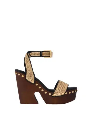 Givenchy Clog Raffia-Effect Platform Sandals with Studs Detail | Thumbnail 1 Givenchy Clog Raffia-Effect Platform Sandals with Studs Detail | Thumbnail 1