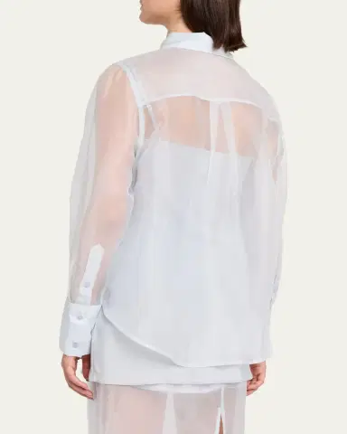 Simkhai Loen Long-Sleeve Organza Shirt | Thumbnail 3 Simkhai Loen Long-Sleeve Organza Shirt | Thumbnail 3