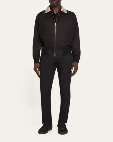Burberry Men's Glenfields Nylon Check-Collar Blouson | Thumbnail 2