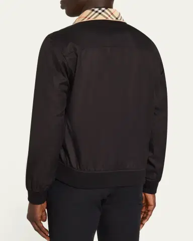 Burberry Men's Glenfields Nylon Check-Collar Blouson | Thumbnail 3