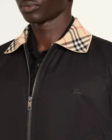 Burberry Men's Glenfields Nylon Check-Collar Blouson | Thumbnail 5