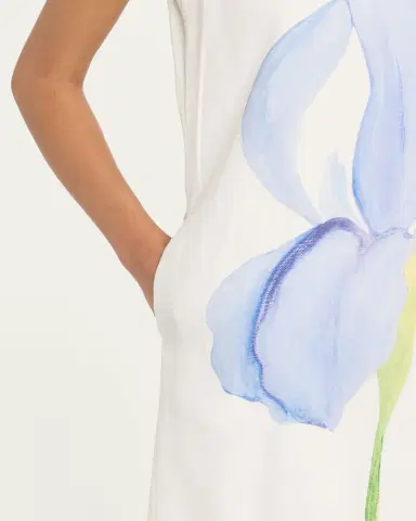 Lafayette 148 New York Sleeveless Flower Silk-Linen Maxi Dress | Thumbnail 5 Lafayette 148 New York Sleeveless Flower Silk-Linen Maxi Dress | Thumbnail 5