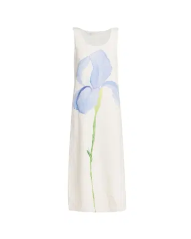 Lafayette 148 New York Sleeveless Flower Silk-Linen Maxi Dress | Thumbnail 1 Lafayette 148 New York Sleeveless Flower Silk-Linen Maxi Dress | Thumbnail 1