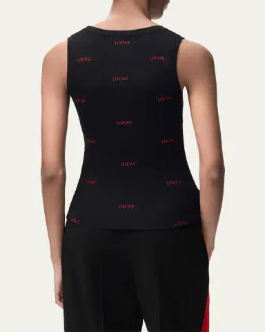 Loewe All-Over Logo Embroidered Rib Tank Top | Thumbnail 3 Loewe All-Over Logo Embroidered Rib Tank Top | Thumbnail 3