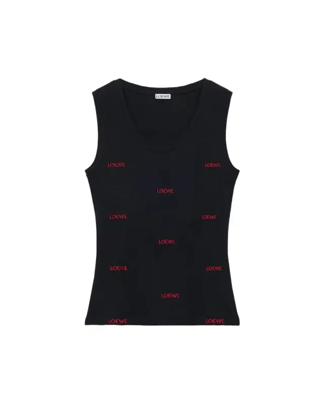 Loewe All-Over Logo Embroidered Rib Tank Top
