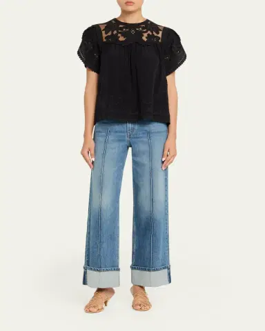 Ulla Johnson Genevieve Cuffed Wide-Leg Jeans | Thumbnail 2