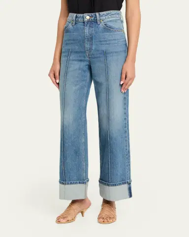 Ulla Johnson Genevieve Cuffed Wide-Leg Jeans | Thumbnail 4