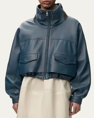 Loewe Double Layered Leather Zip Jacket | Thumbnail 4