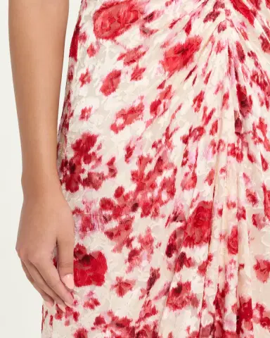 Isabel Marant Lyndsay Floral Burnout Flutter-Sleeve Midi Dress | Thumbnail 5