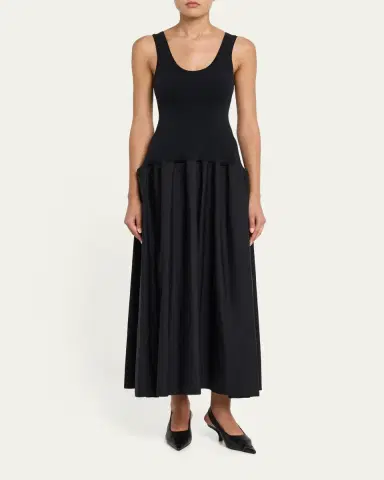 FFORME Marina Sleeveless Cotton-Silk Flared Midi Dress | Thumbnail 2 FFORME Marina Sleeveless Cotton-Silk Flared Midi Dress | Thumbnail 2