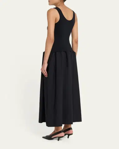 FFORME Marina Sleeveless Cotton-Silk Flared Midi Dress | Thumbnail 3 FFORME Marina Sleeveless Cotton-Silk Flared Midi Dress | Thumbnail 3