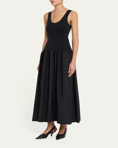 FFORME Marina Sleeveless Cotton-Silk Flared Midi Dress | Thumbnail 4 FFORME Marina Sleeveless Cotton-Silk Flared Midi Dress | Thumbnail 4