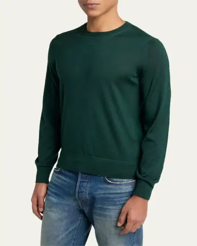 Tom Ford Men's Fine Gauge Cashmere-Blend Sweater | Thumbnail 4 Tom Ford Men's Fine Gauge Cashmere-Blend Sweater | Thumbnail 4