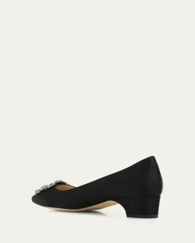 Manolo Blahnik 40mm Hangisibar Embellished Buckle Satin Pumps | Thumbnail 2 Manolo Blahnik 40mm Hangisibar Embellished Buckle Satin Pumps | Thumbnail 2