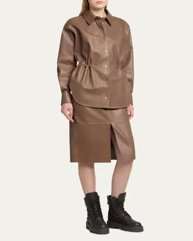 Moncler Leather Pencil Skirt | Thumbnail 2 Moncler Leather Pencil Skirt | Thumbnail 2