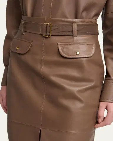 Moncler Leather Pencil Skirt | Thumbnail 5 Moncler Leather Pencil Skirt | Thumbnail 5