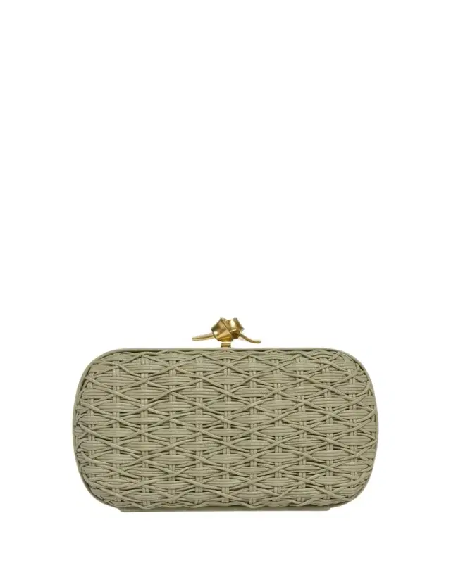 Bottega Veneta Woven Leather Cord Knot Clutch Bag