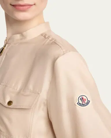 Moncler Silk Twill Mini Shirtdress | Thumbnail 5