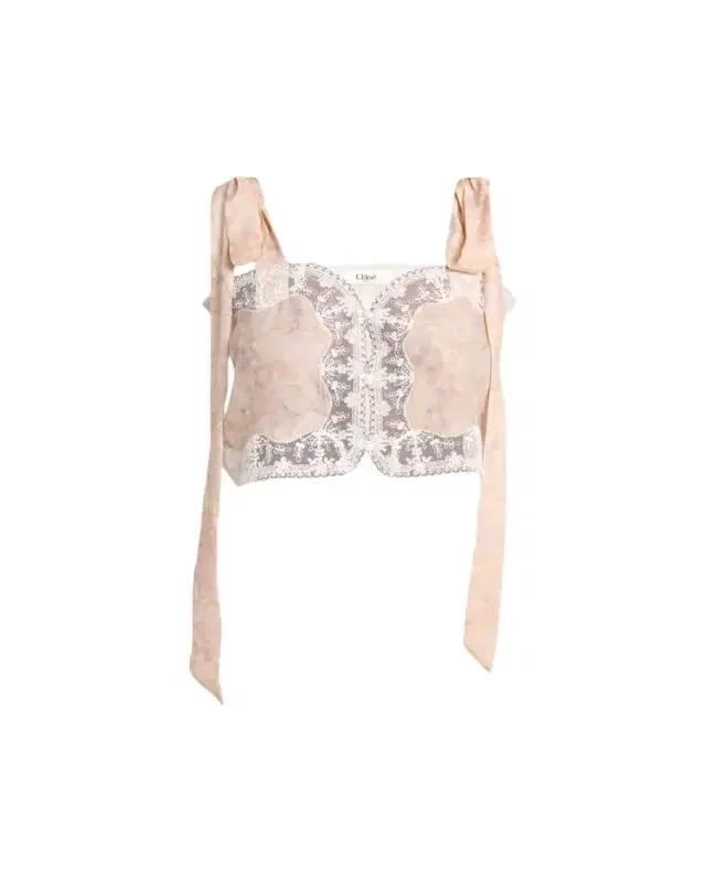 Chloe Painted Flowers Silk Top