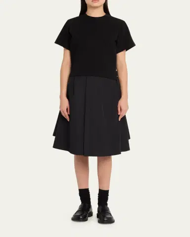 sacai Cotton Poplin x Knit Shirtdress | Thumbnail 2